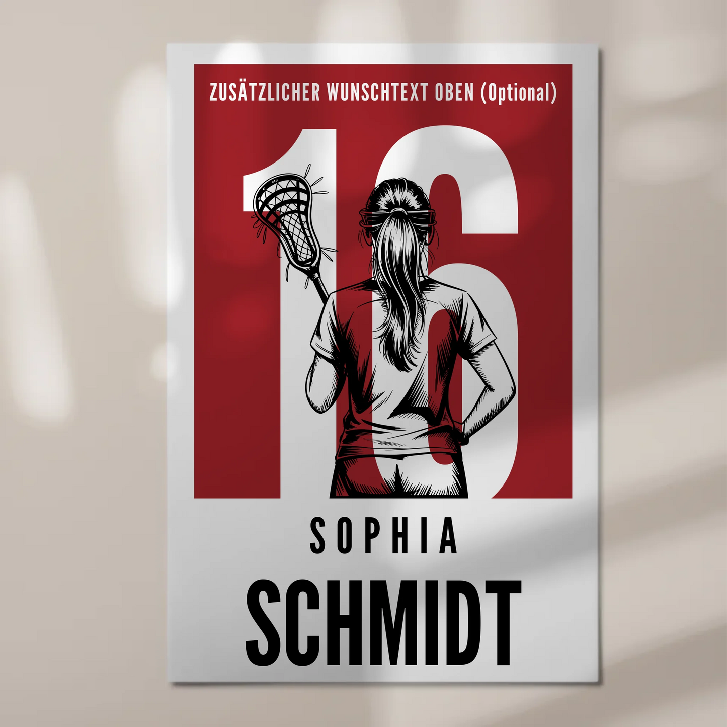 Fotoboard Personalisiertes Wandbild Lacrosse Lacrossespielerin Geschenk für Tochter