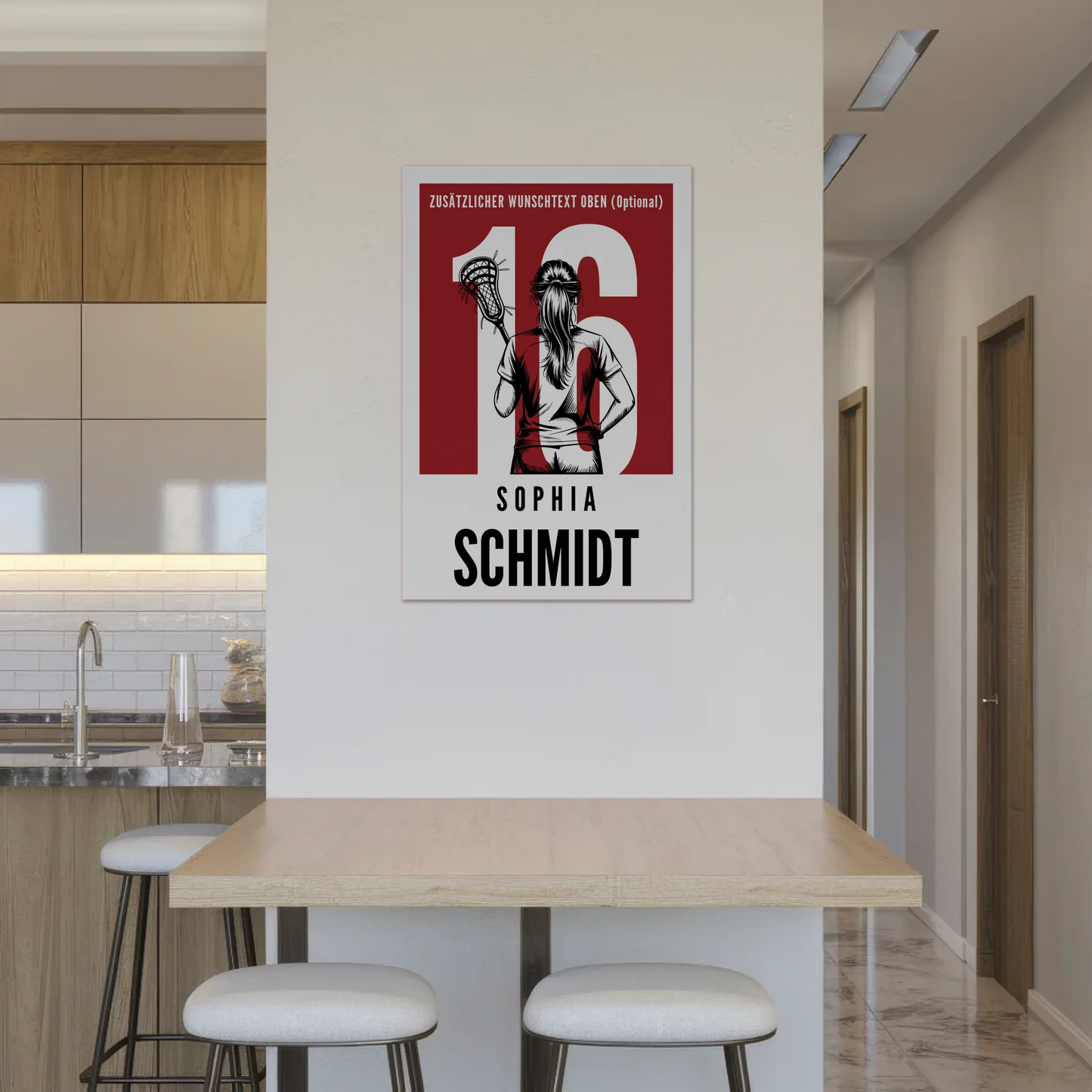 Fotoboard Personalisiertes Wandbild Lacrosse Lacrossespielerin Geschenk für Tochter