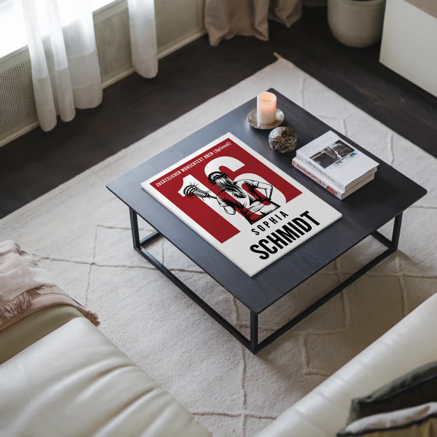 Fotoboard Personalisiertes Wandbild Lacrosse Lacrossespielerin Geschenk für Tochter