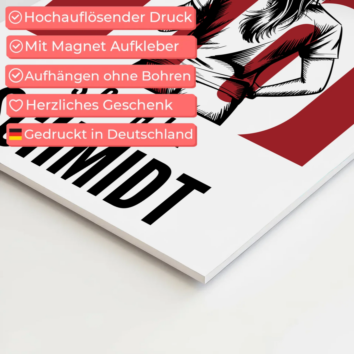 Fotoboard Personalisiertes Wandbild Lacrosse Lacrossespielerin Geschenk für Tochter