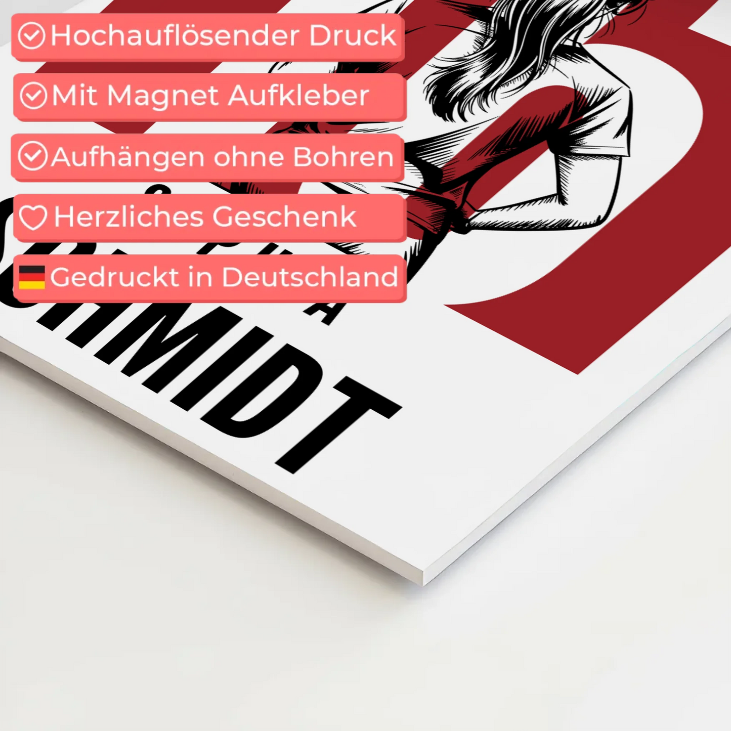 Fotoboard Personalisiertes Wandbild Lacrosse Lacrossespielerin Geschenk für Tochter