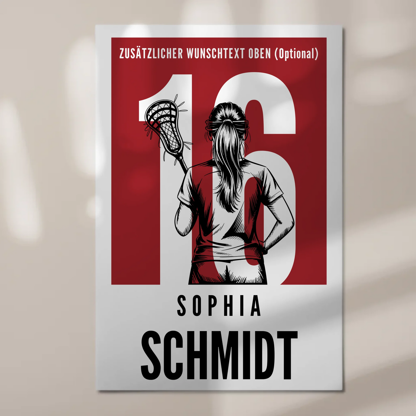 Fotoboard Personalisiertes Wandbild Lacrosse Lacrossespielerin Geschenk für Tochter