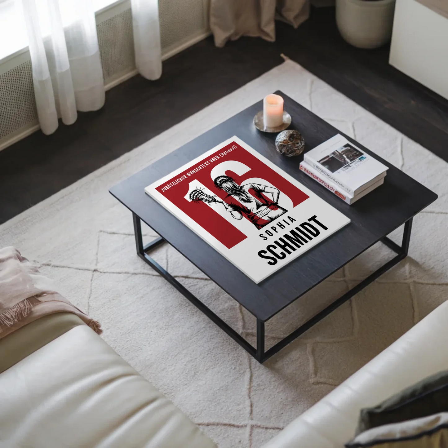 Fotoboard Personalisiertes Wandbild Lacrosse Lacrossespielerin Geschenk für Tochter