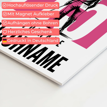 Personalisiertes Fotoboard Magnetisch Polo Polospielerin Geschenk für Tochter