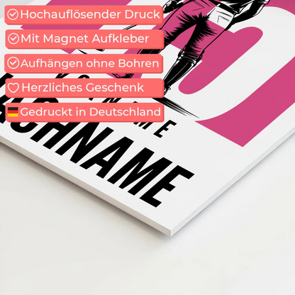 Personalisiertes Fotoboard Magnetisch Polo Polospielerin Geschenk für Tochter