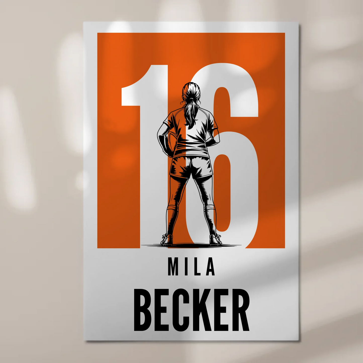 Sport Fotoboard Magnetisches Wandbild Rugby Rugbyspielerin Geschenk für Mädchen Turnier Urkunde