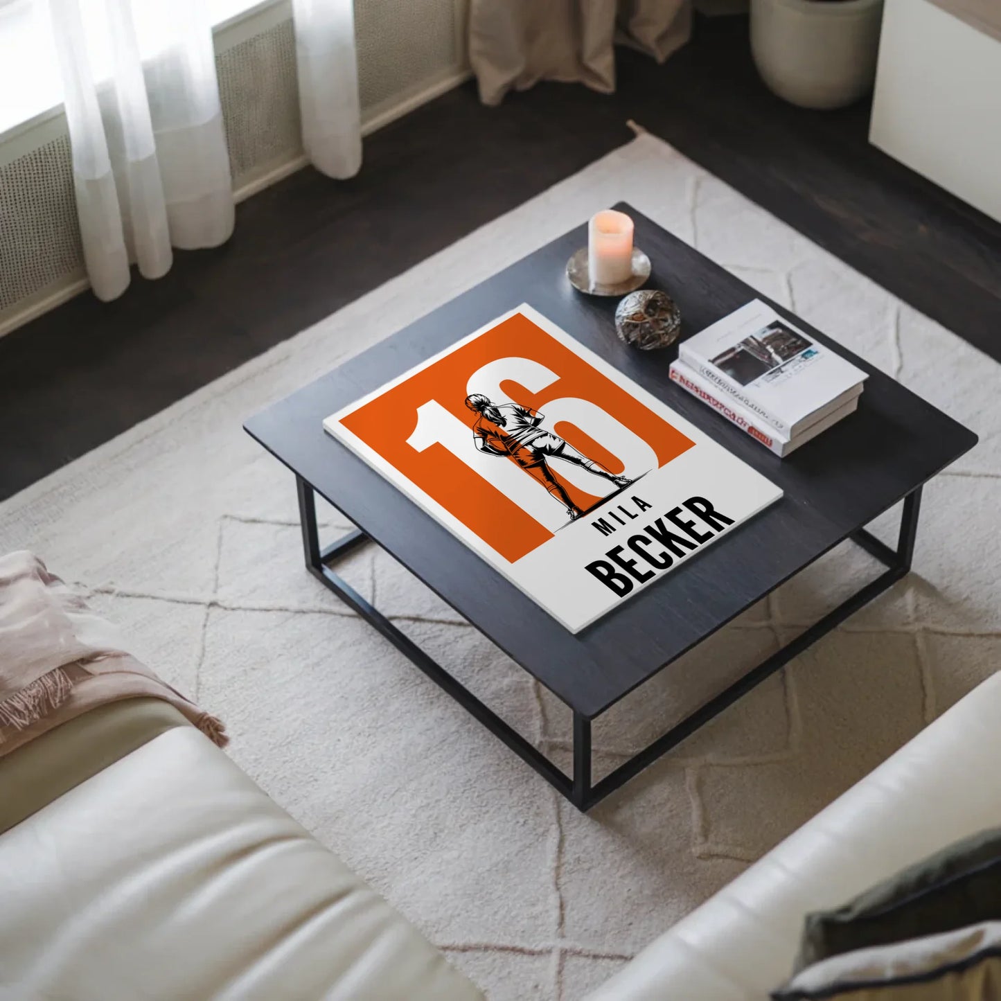 Sport Fotoboard Magnetisches Wandbild Rugby Rugbyspielerin Geschenk für Mädchen Turnier Urkunde