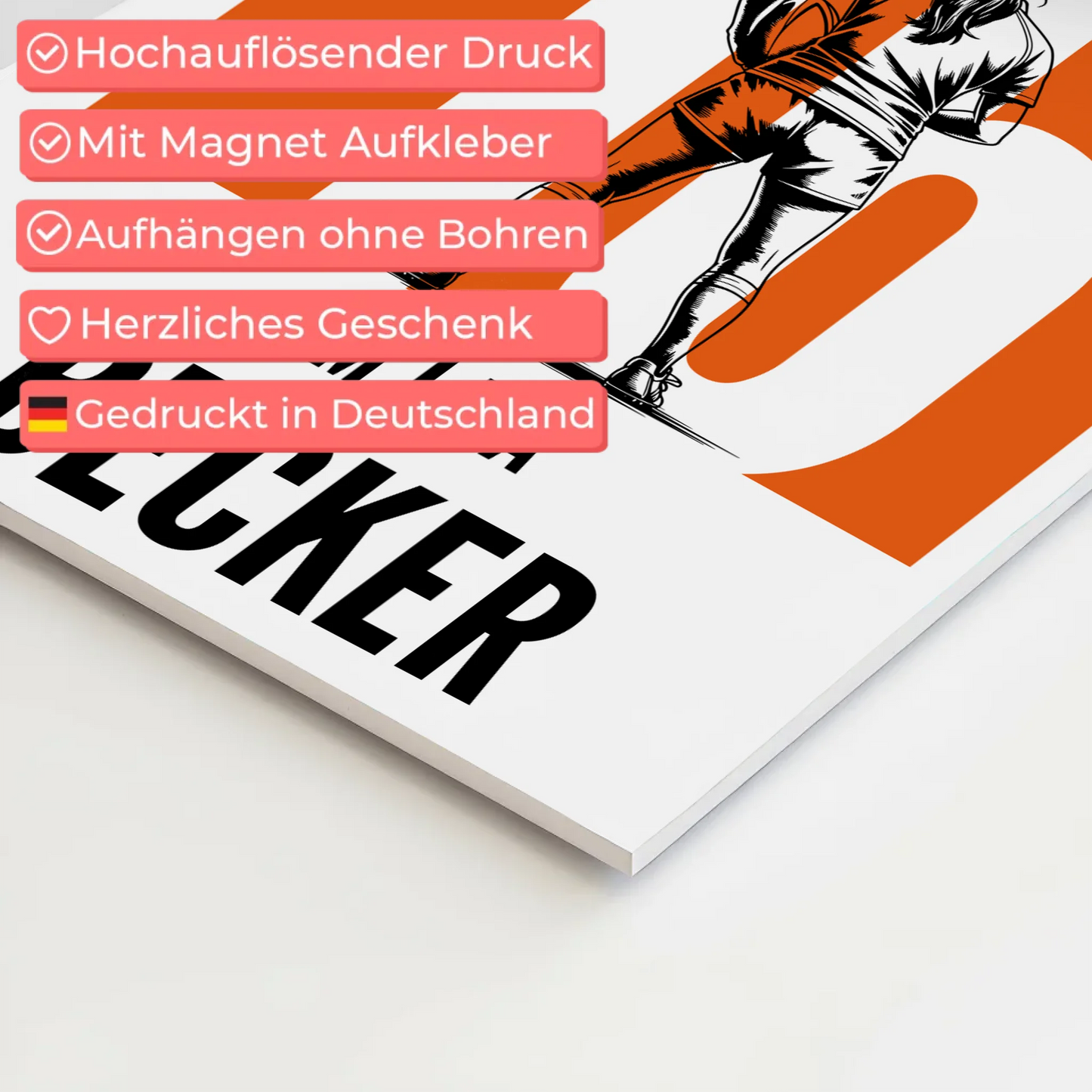 Sport Fotoboard Magnetisches Wandbild Rugby Rugbyspielerin Geschenk für Mädchen Turnier Urkunde