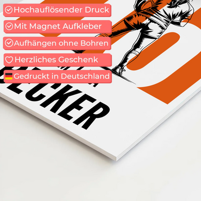 Sport Fotoboard Magnetisches Wandbild Rugby Rugbyspielerin Geschenk für Mädchen Turnier Urkunde