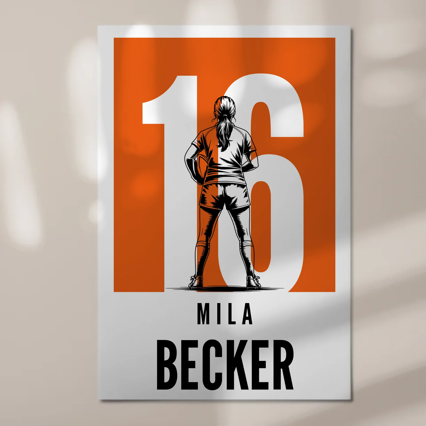 Sport Fotoboard Magnetisches Wandbild Rugby Rugbyspielerin Geschenk für Mädchen Turnier Urkunde