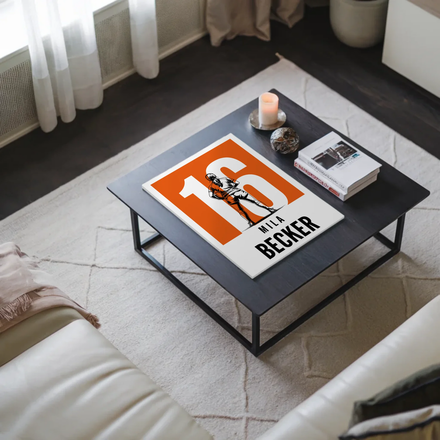 Sport Fotoboard Magnetisches Wandbild Rugby Rugbyspielerin Geschenk für Mädchen Turnier Urkunde