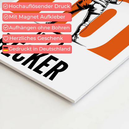 Sport Fotoboard Magnetisches Wandbild Rugby Rugbyspielerin Geschenk für Mädchen Turnier Urkunde