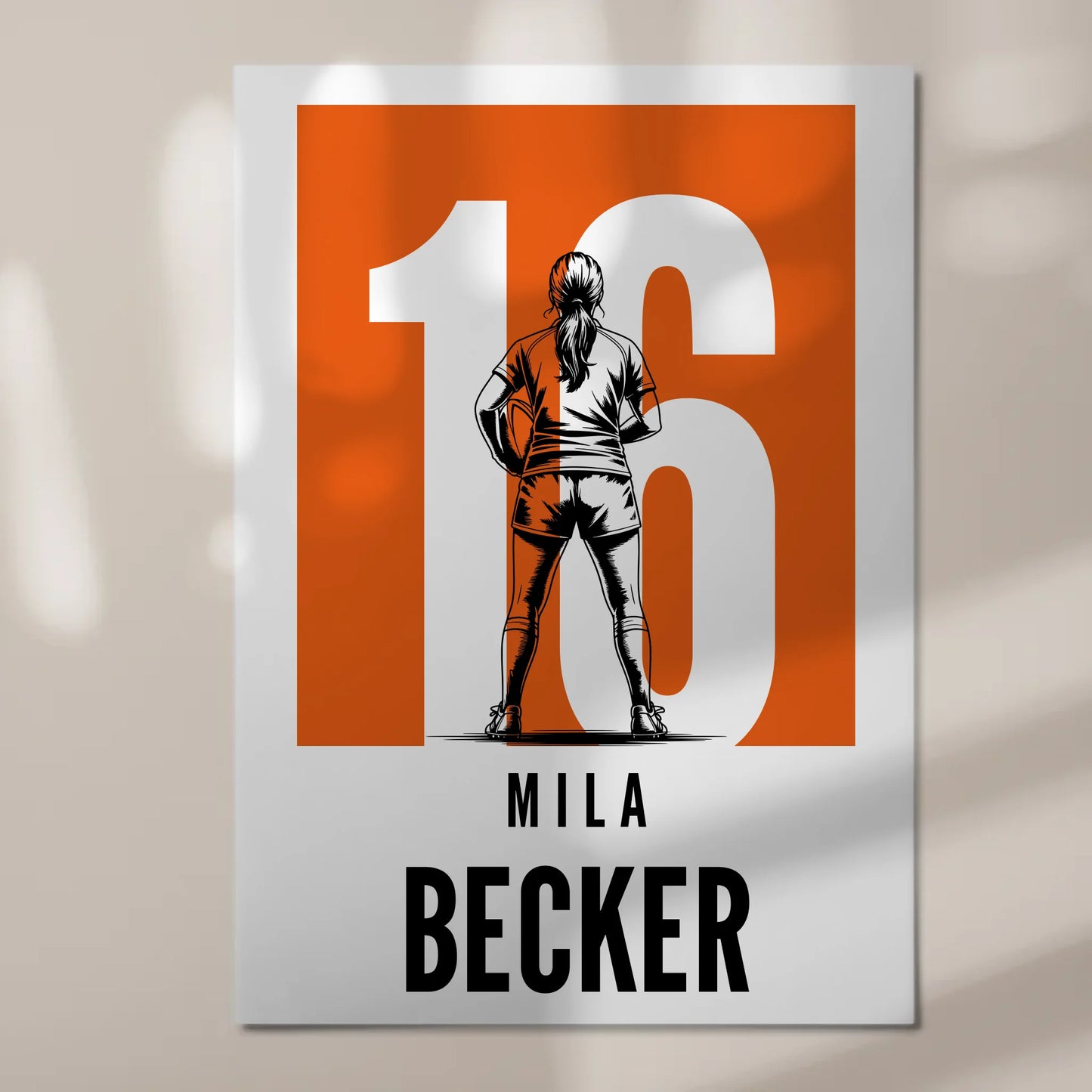 Sport Fotoboard Magnetisches Wandbild Rugby Rugbyspielerin Geschenk für Mädchen Turnier Urkunde