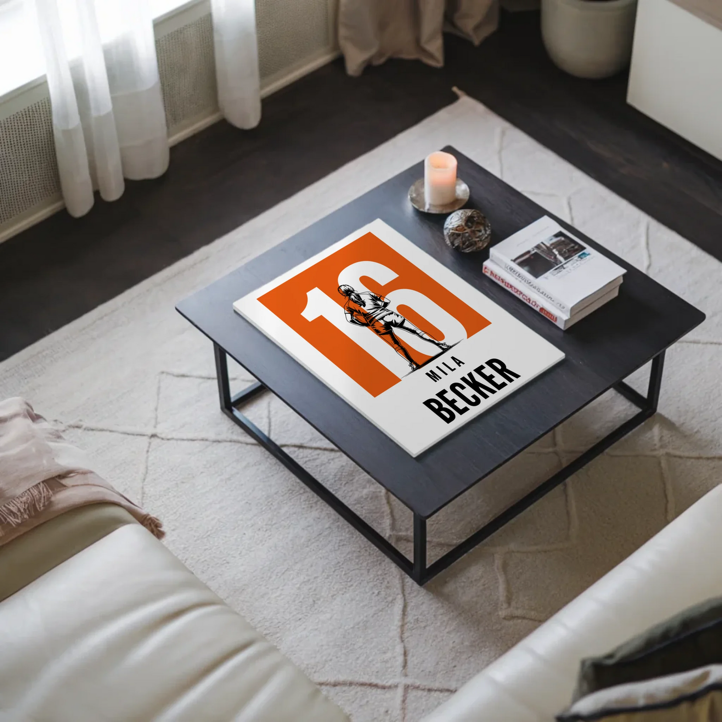 Sport Fotoboard Magnetisches Wandbild Rugby Rugbyspielerin Geschenk für Mädchen Turnier Urkunde