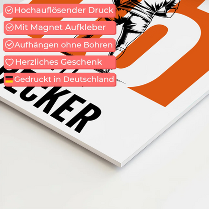 Sport Fotoboard Magnetisches Wandbild Rugby Rugbyspielerin Geschenk für Mädchen Turnier Urkunde