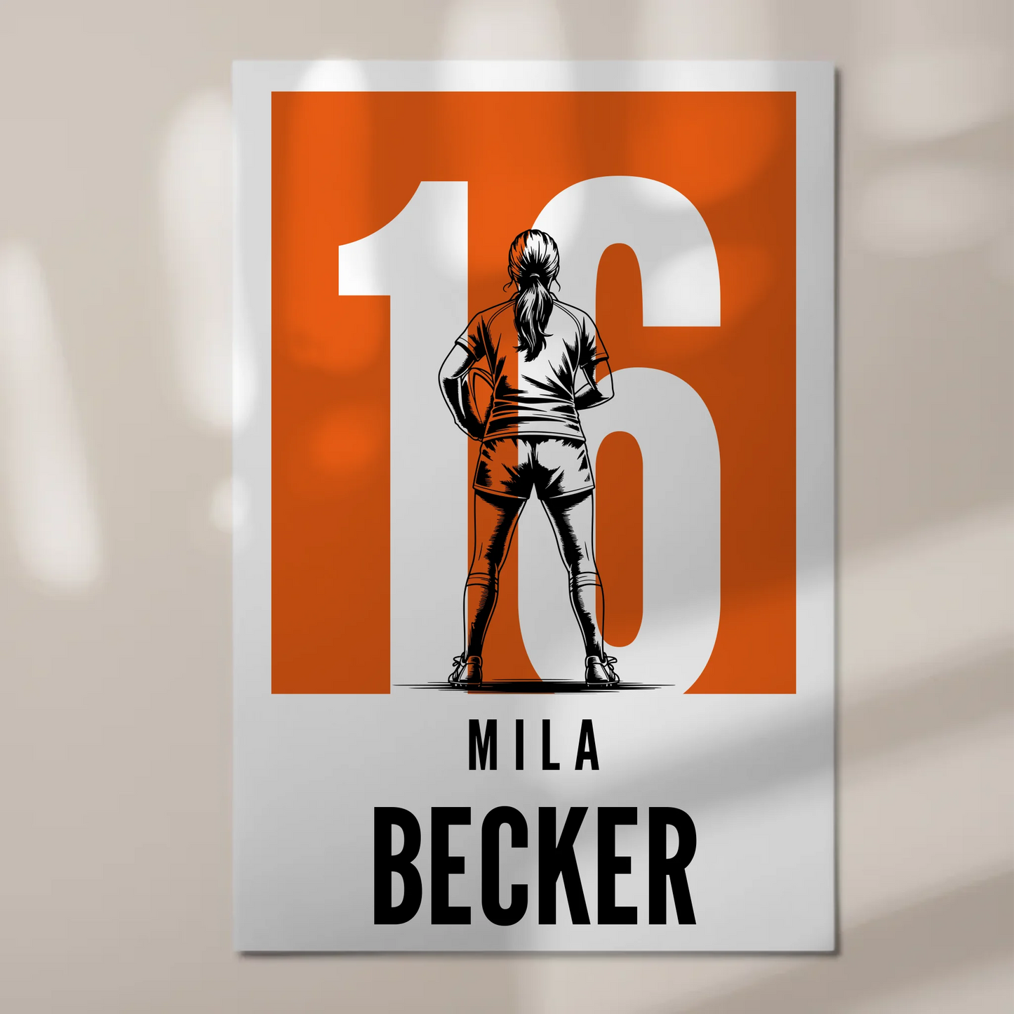 Sport Fotoboard Magnetisches Wandbild Rugby Rugbyspielerin Geschenk für Mädchen Turnier Urkunde