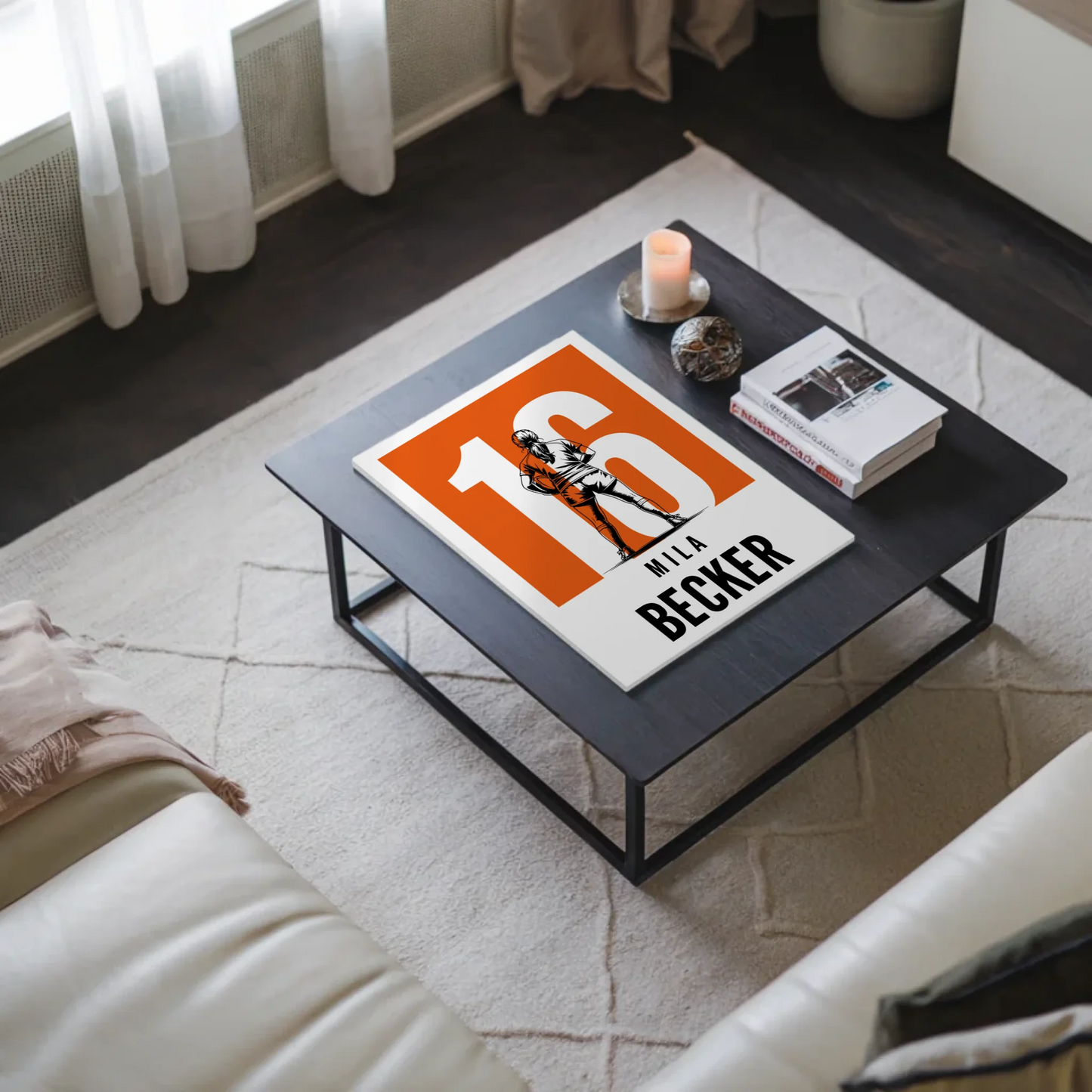 Sport Fotoboard Magnetisches Wandbild Rugby Rugbyspielerin Geschenk für Mädchen Turnier Urkunde