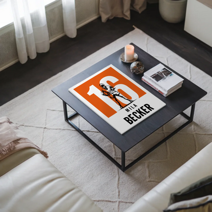 Sport Fotoboard Magnetisches Wandbild Rugby Rugbyspielerin Geschenk für Mädchen Turnier Urkunde