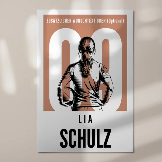 Fotoboard Personalisiertes Wandbild Rugby Rugbyspielerin Geschenk für Tocher Mama Tante Freundin