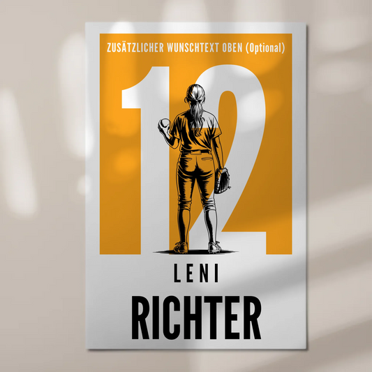 Magnetisches Fotoboard Personalisiert Softball Softballspielerin Geschenk für Tochter