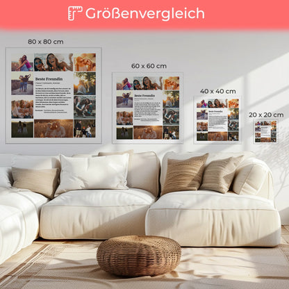 Leinwand Geschenk personalisiert Definition Beste Freundin mit 10 Fotos