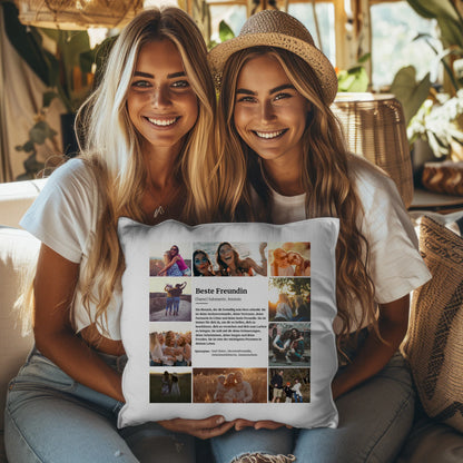 Personalisiertes Kissen Definition Beste Freundin mit 10 Fotos