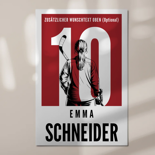 Fotoboard Personalisiertes Wandbild Eishockey Eishockeyspielerin Geschenk für Tocher Mama Tante Freundin 1