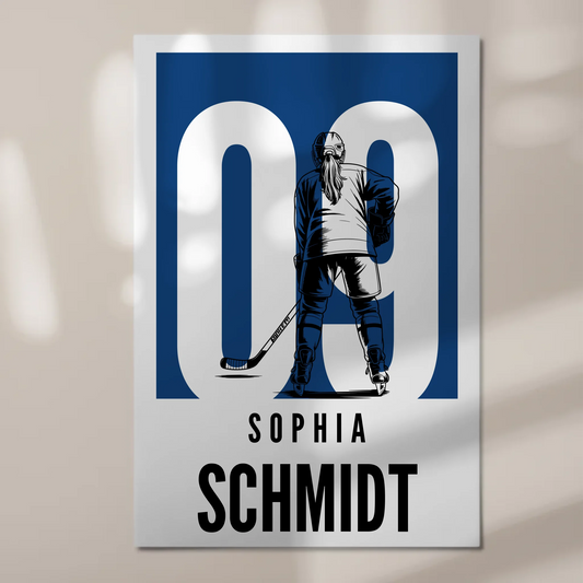 Sport Fotoboard Magnetisches Wandbild Eishockey Eishockeyspielerin Geschenk für Mädchen Turnier Urkunde 1