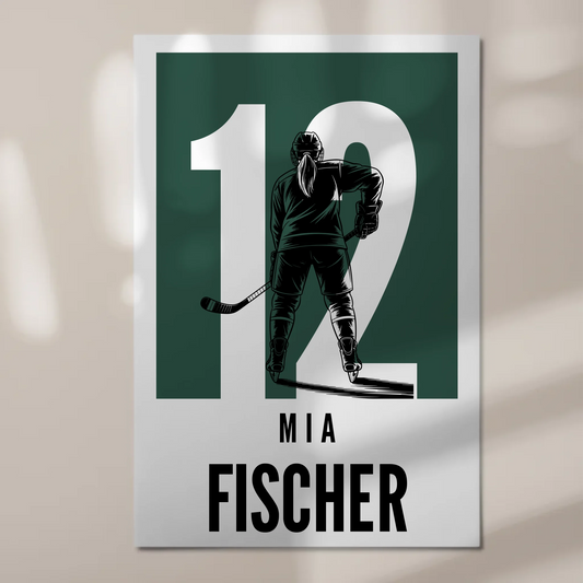 Personalisiertes Fotoboard Magnetisch Eishockey Eishockeyspielerin Geschenk für Tocher Freundin 1