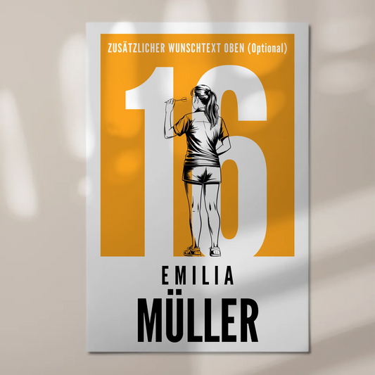 Magnetisches Fotoboard Personalisiert Dart Dartspielerin Geschenk für Mädchen Turnier 1