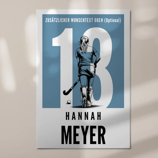 Magnetisches Fotoboard Personalisiert Feldhockey Feldhockeyspielerin Geschenk für Tochter 1