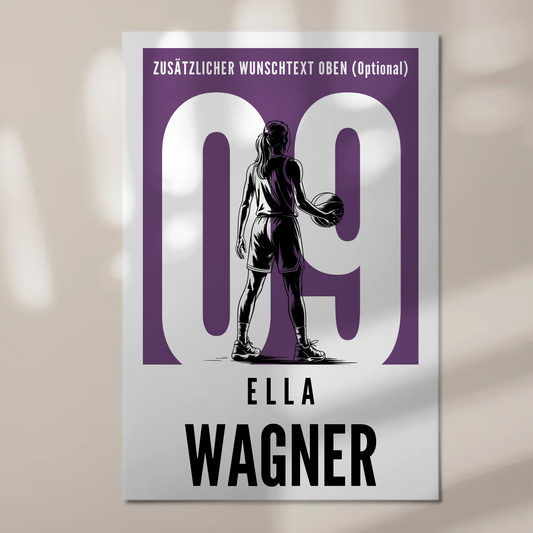 Fotoboard Personalisiertes Wandbild Basketball Basketballerin Geschenk für Tochter 1