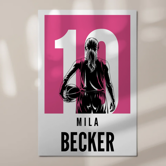 Personalisiertes Fotoboard Magnetisch Basketball Basketballerin Geschenk für Mädchen Turnier 1