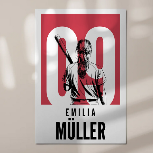 Personalisiertes Fotoboard Magnetisch Baseball Baseballspielerin Geschenk für Tocher Mama Tante Freundin 1