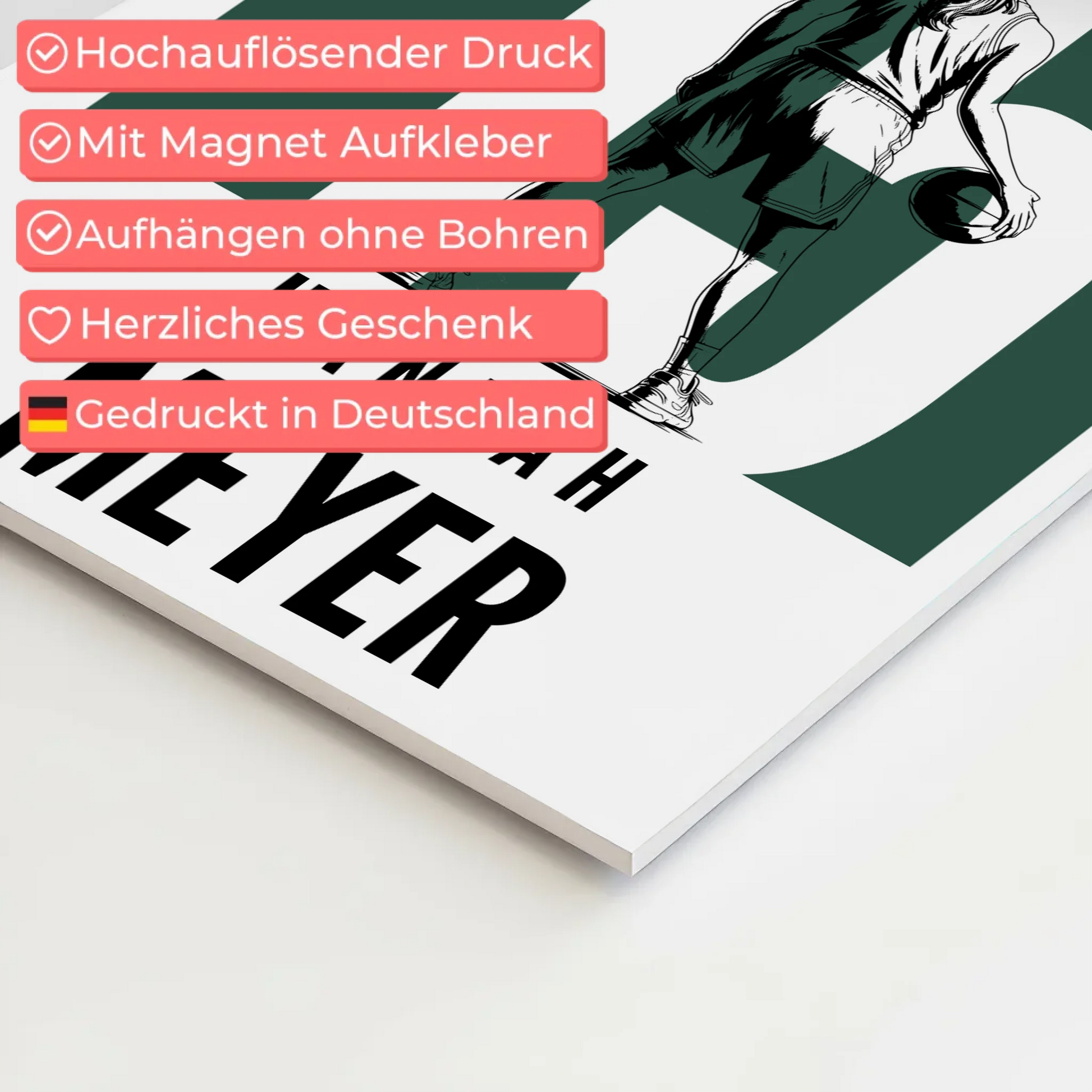 Personalisiertes Fotoboard Magnetisch Basketball Basketballerin Geschenk für Mädchen Turnier Urkunde 4