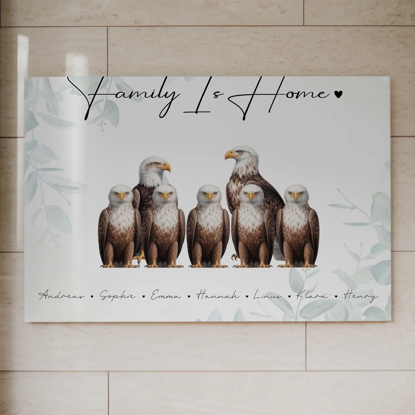 Fotoboard Familie Personalisiert Adler Familienporträt Geschenk für Papa Mama Oma Opa 1