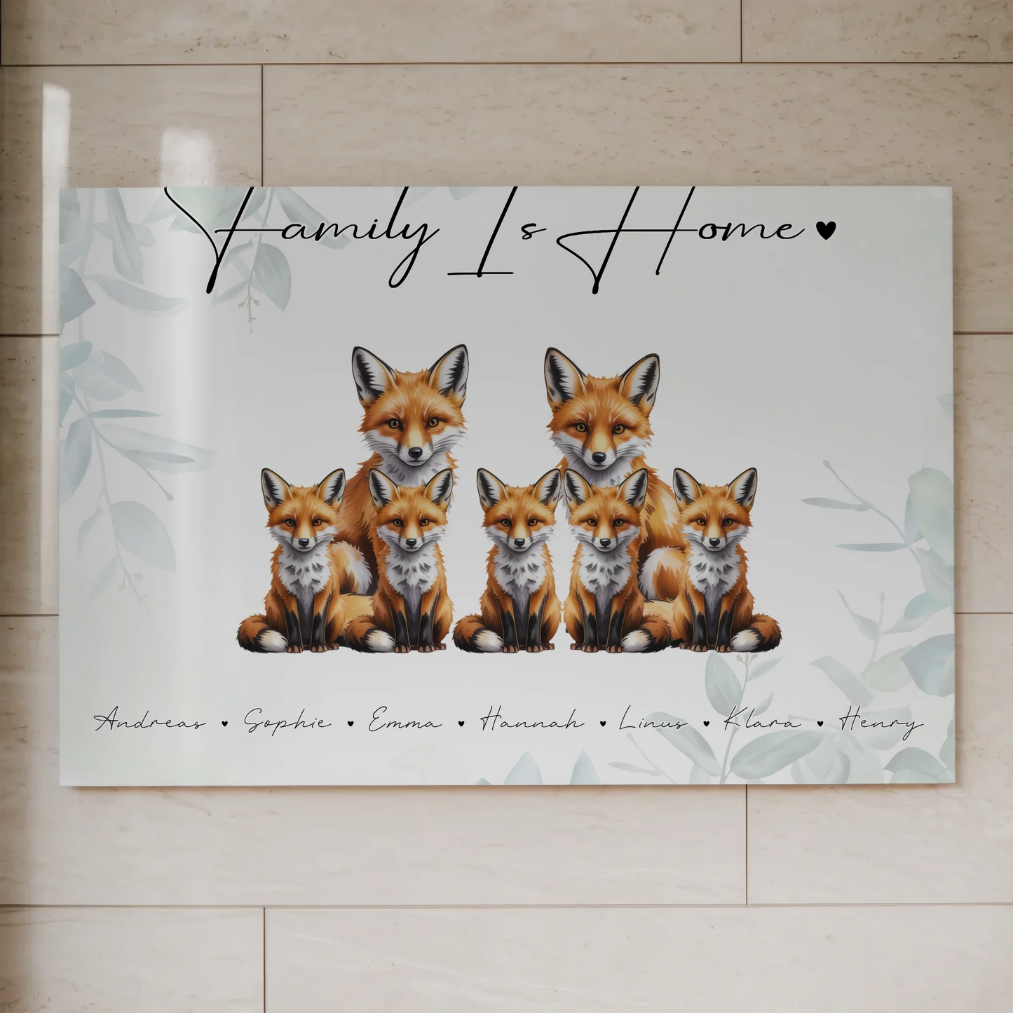 Fotoboard Sprüche Familie Fuchs Familienporträt Geschenk für Oma Opa Mama Papa 1