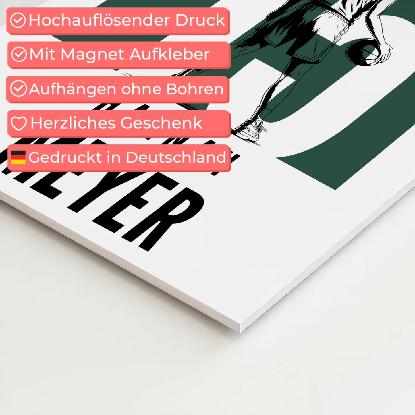 Personalisiertes Fotoboard Magnetisch Basketball Basketballerin Geschenk für Mädchen Turnier Urkunde 10