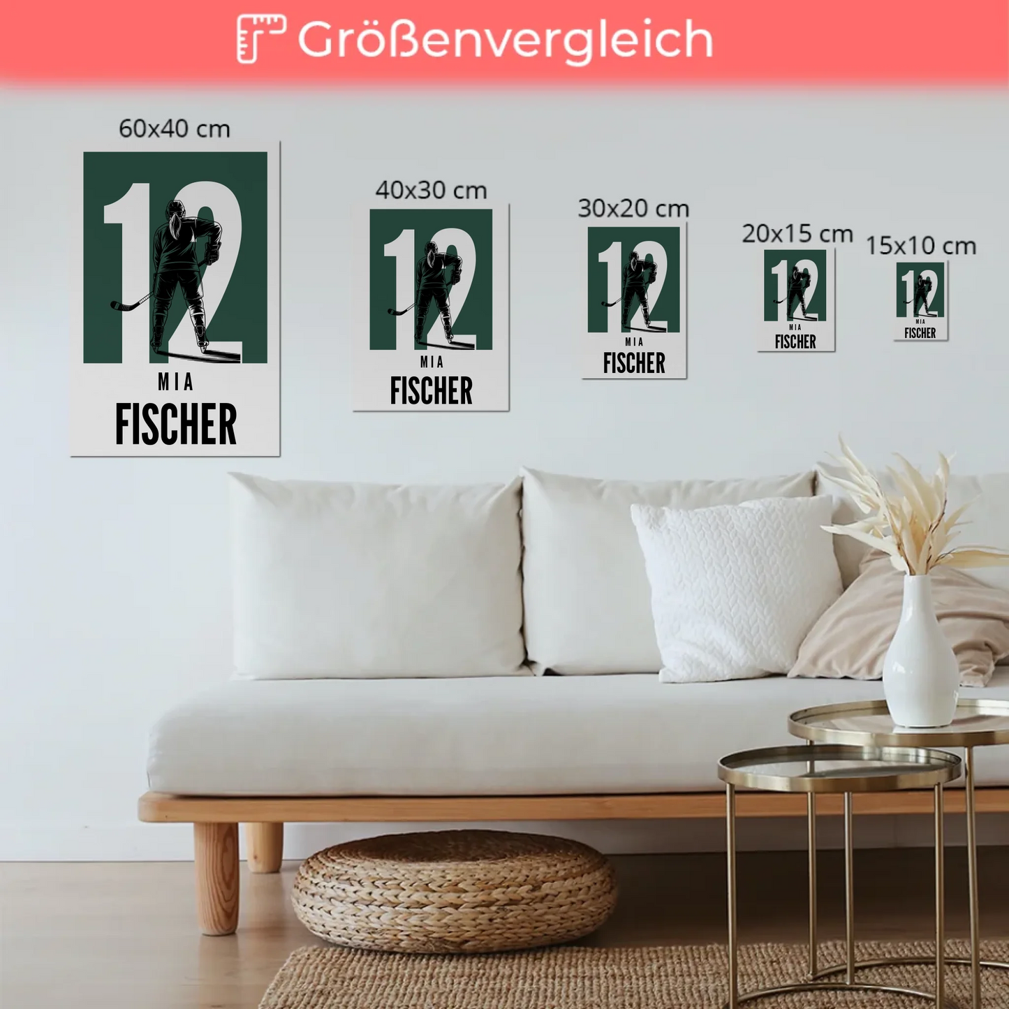 Personalisiertes Fotoboard Magnetisch Eishockey Eishockeyspielerin Geschenk für Tocher Freundin