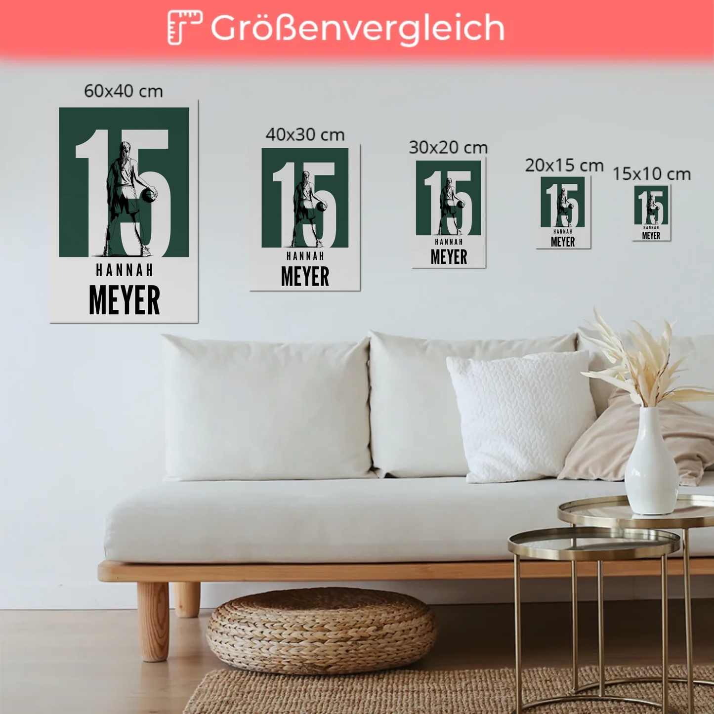 Personalisiertes Fotoboard Magnetisch Basketball Basketballerin Geschenk für Mädchen Turnier Urkunde