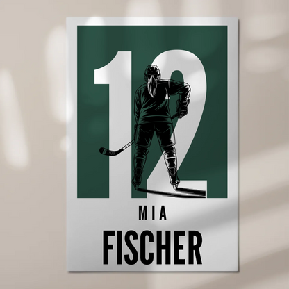 Personalisiertes Fotoboard Magnetisch Eishockey Eishockeyspielerin Geschenk für Tocher Freundin