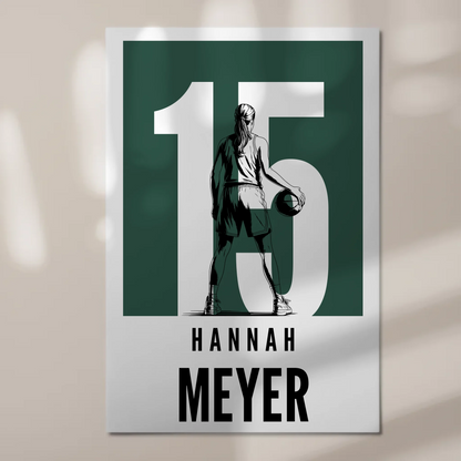 Personalisiertes Fotoboard Magnetisch Basketball Basketballerin Geschenk für Mädchen Turnier Urkunde