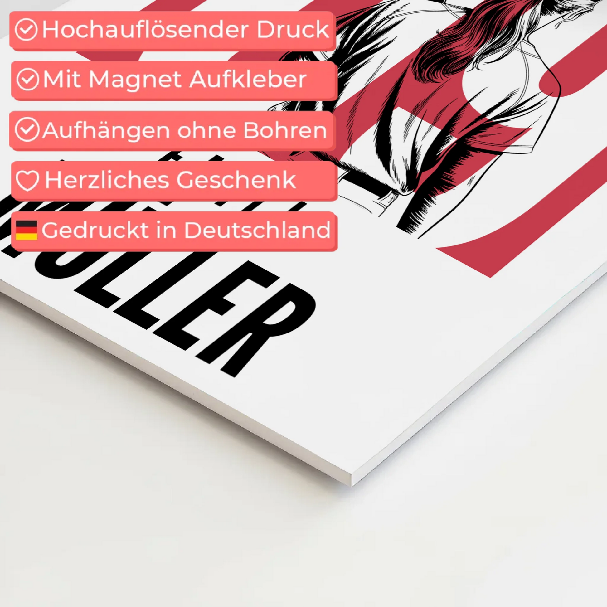 Personalisiertes Fotoboard Magnetisch Baseball Baseballspielerin Geschenk für Tocher Mama Tante Freundin 10