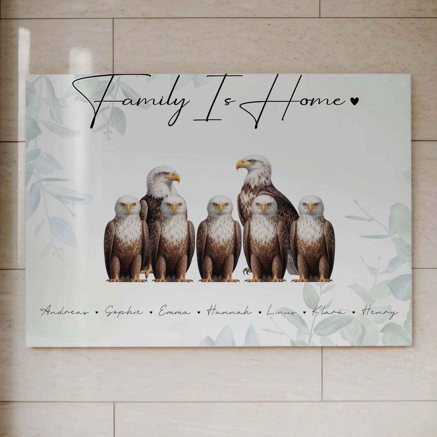 Fotoboard Familie Personalisiert Adler Familienporträt Geschenk für Papa Mama Oma Opa 7