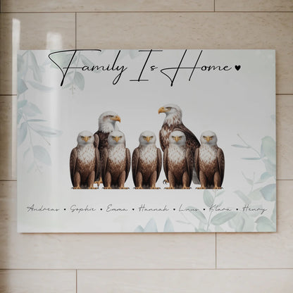 Fotoboard Familie Personalisiert Adler Familienporträt Geschenk für Papa Mama Oma Opa 7