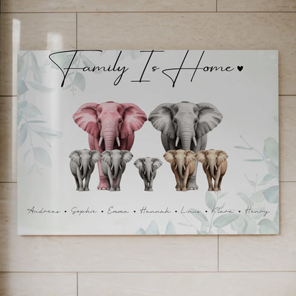 Fotoboard Familie Spruch Elefanten Familienporträt Geschenk für Mama Papa Oma Opa 7