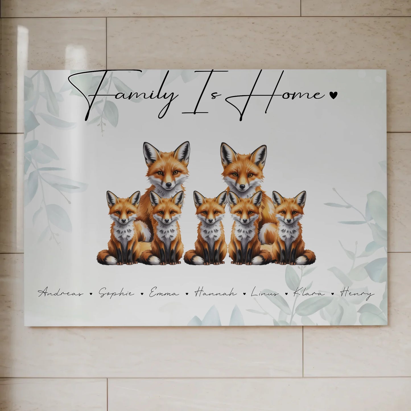 Fotoboard Sprüche Familie Fuchs Familienporträt Geschenk für Oma Opa Mama Papa 7