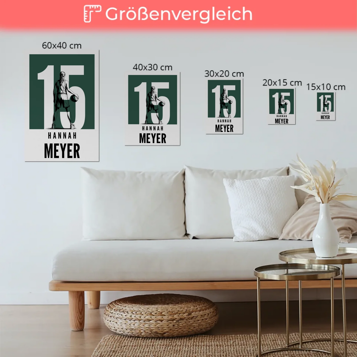 Personalisiertes Fotoboard Magnetisch Basketball Basketballerin Geschenk für Mädchen Turnier Urkunde
