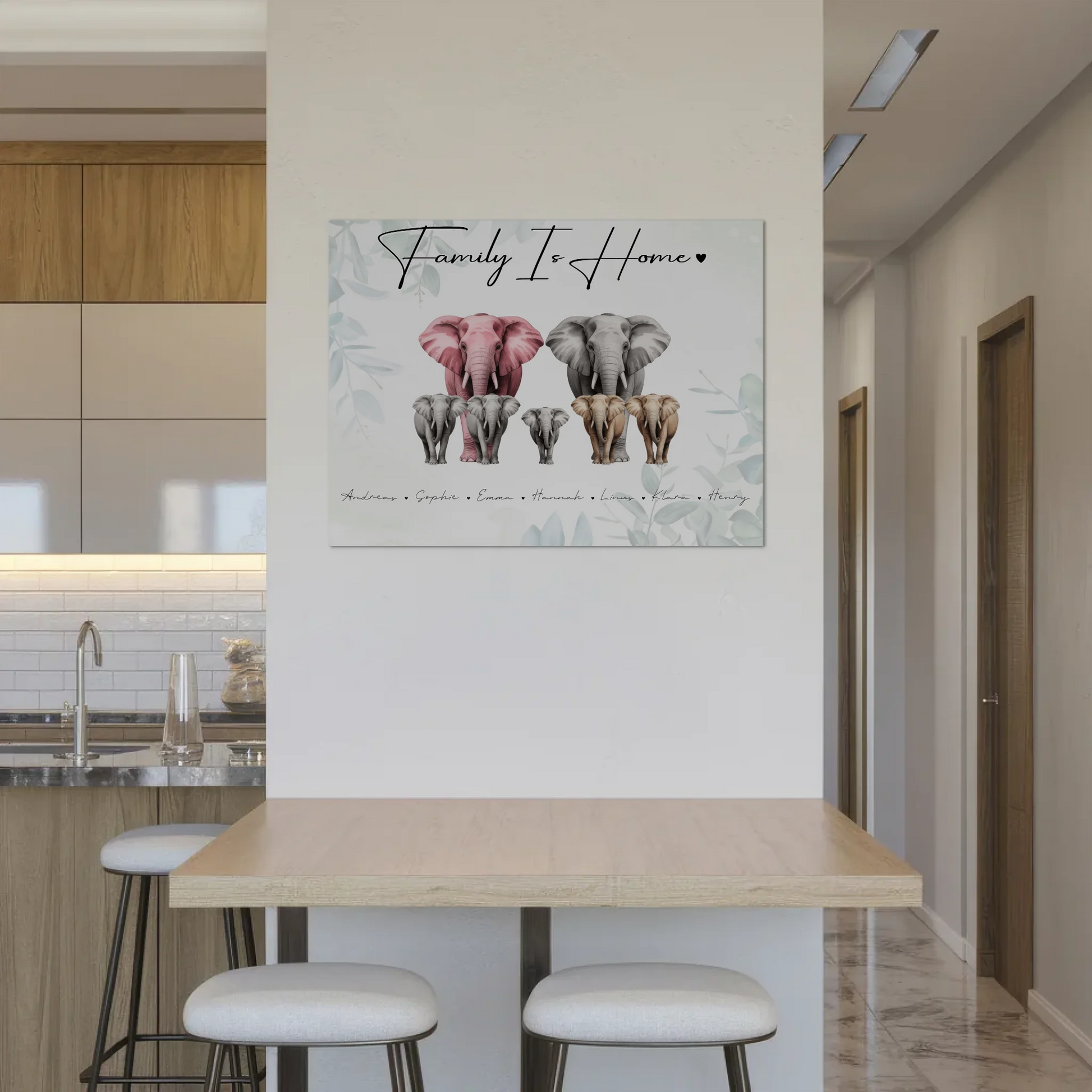 Fotoboard Familie Spruch Elefanten Familienporträt Geschenk für Mama Papa Oma Opa 8