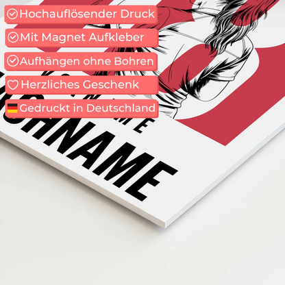 Personalisiertes Fotoboard Magnetisch Dart Dartspielerin Geschenk für Tochter